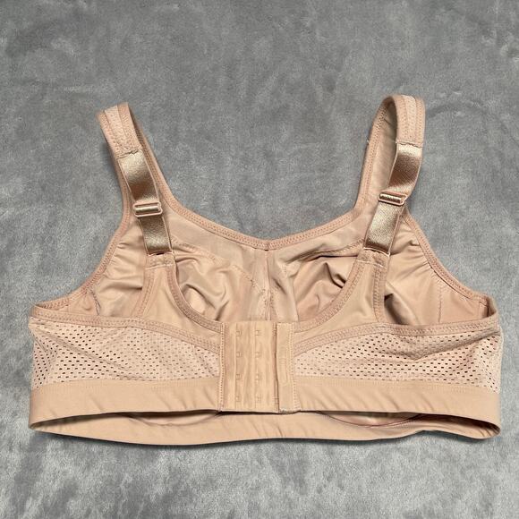Glamorise Bra Womens 38D Tan Underwire High Impact Sports Activewear Running Gym - Picture 2 of 7